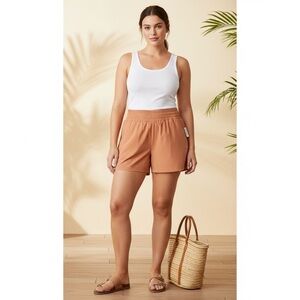 Old Navy high-rise stretch tech peach coloured activewear shorts NWT size 2X